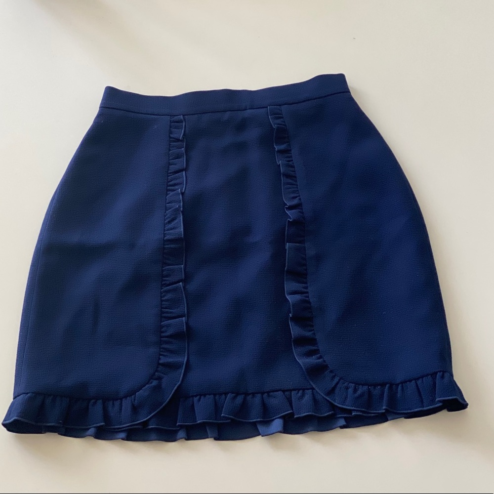 Club Monaco navy ruffle skirt